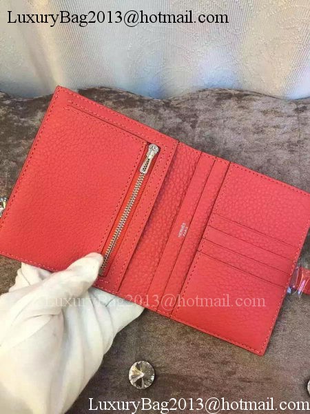 Hermes Bi-Fold Wallet Togo Leather H512 Light Red