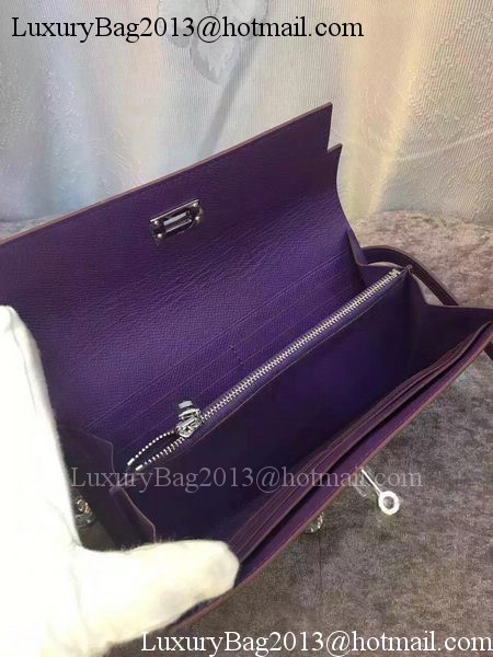 Hermes Kelly Wallet Epsom Leather H009 Violet