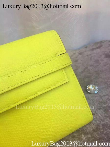 Hermes Kelly Wallet Epsom Leather H009 Yellow