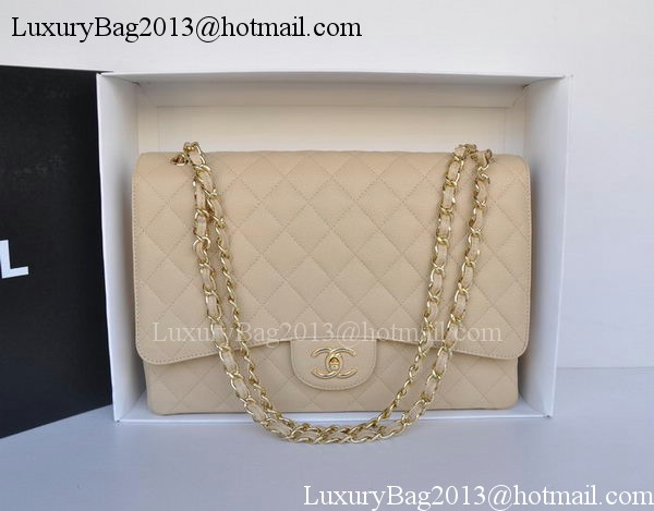 Chanel Jumbo Double Flaps Bag Apricot Cannage Pattern A36097 Gold