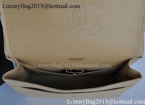 Chanel Jumbo Double Flaps Bag Apricot Cannage Pattern A36097 Gold