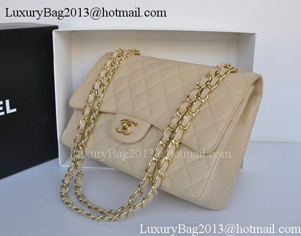 Chanel Jumbo Double Flaps Bag Apricot Cannage Pattern A36097 Gold