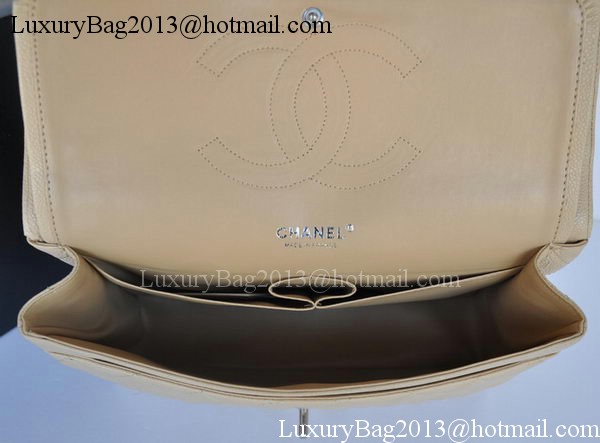 Chanel Jumbo Double Flaps Bag Apricot Cannage Pattern A36097 Silver