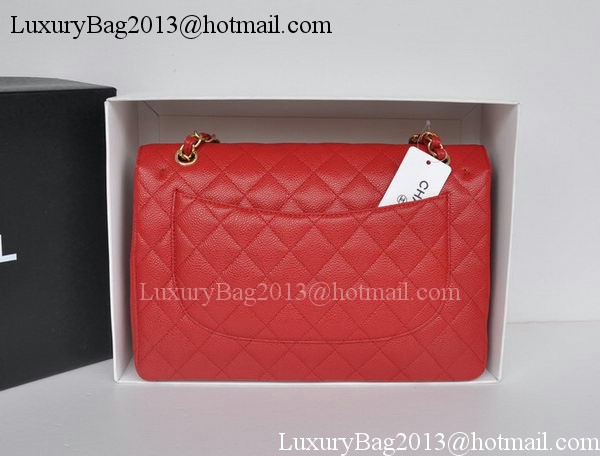 Chanel Jumbo Double Flaps Bag Red Cannage Pattern A36097 Gold