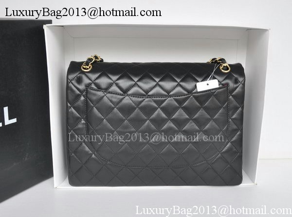 Chanel Maxi Classic Bag A36098 Black Sheepskin Gold