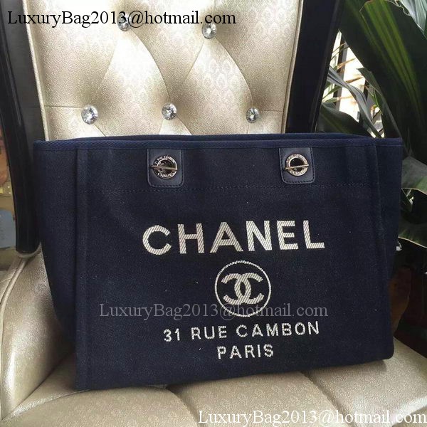 Chanel Medium Canvas Tote Shopping Bag A1679M Black