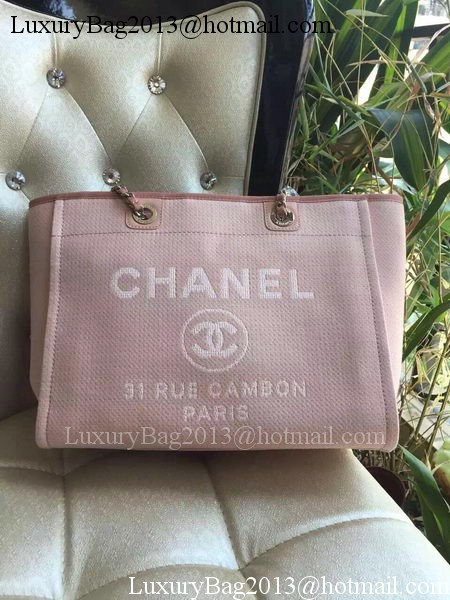 Chanel Medium Canvas Tote Shopping Bag A1679M Pink