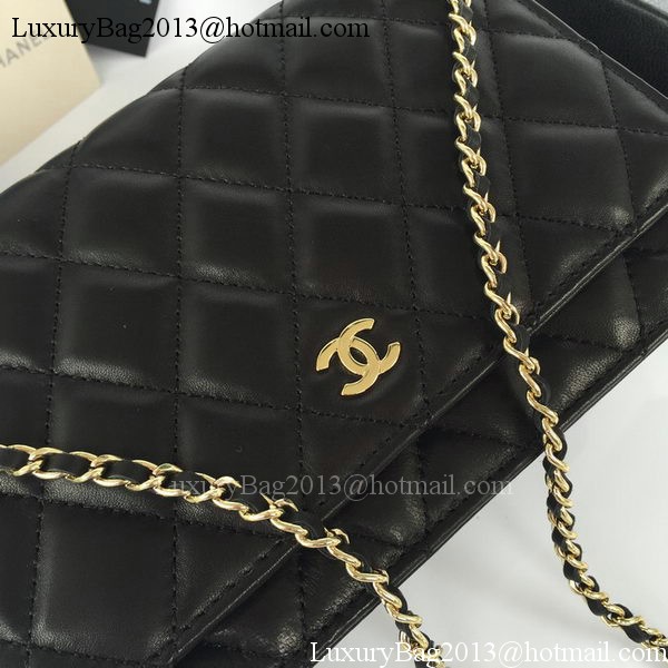 Chanel mini Flap Bag Black Sheepskin Leather A33814S Gold