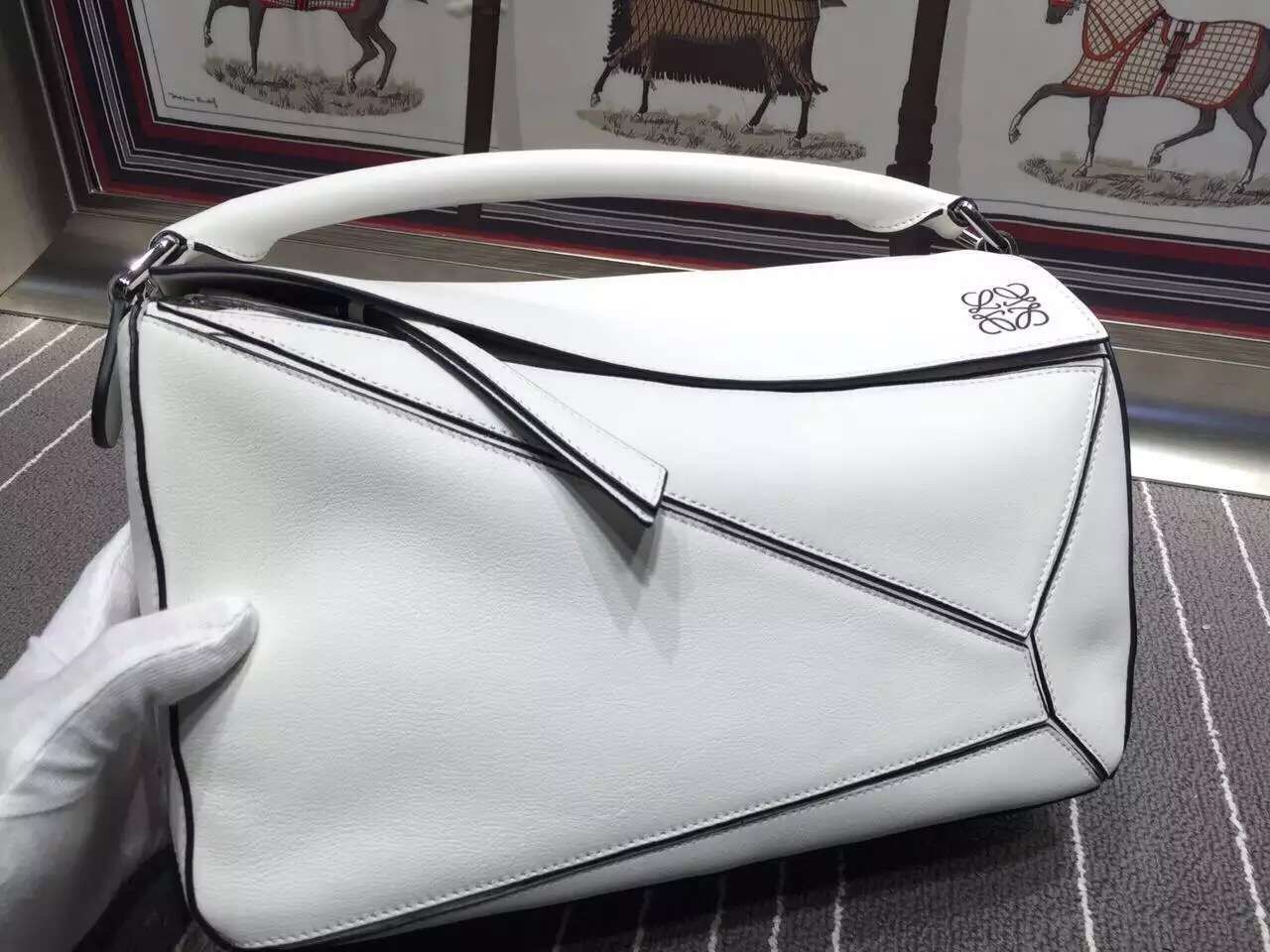 Loewe Puzzle Large Bag L9120 White