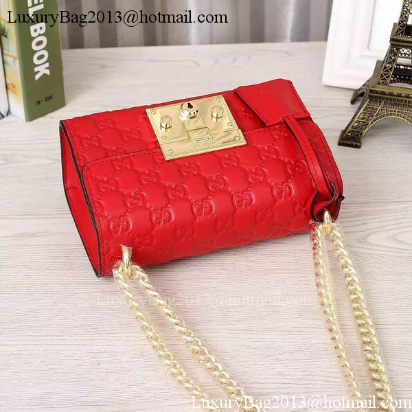 Gucci Padlock Gucci Signature Shoulder Bag 409487 Red