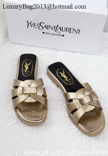 Yves Saint Laurent Patent Leather Slipper YSL287 Gold