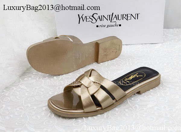 Yves Saint Laurent Patent Leather Slipper YSL287 Gold