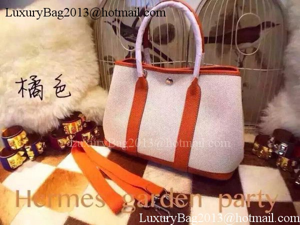 Hermes Garden Party 36cm Tote Bags Canvas HGP1927 Orange