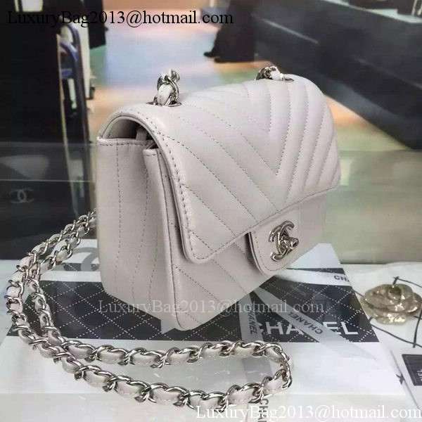 Chanel Classic MINI Flap Bag Cannage Pattern Leather A8171 Grey