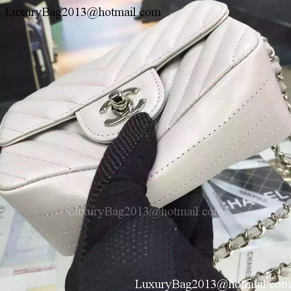 Chanel Classic MINI Flap Bag Cannage Pattern Leather A8171 Grey