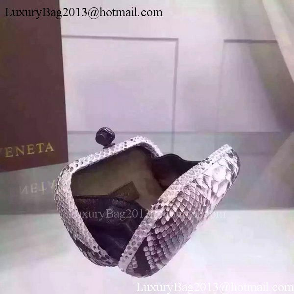 Bottega Veneta Snake Leather Knot Clutch BV8653 Grey