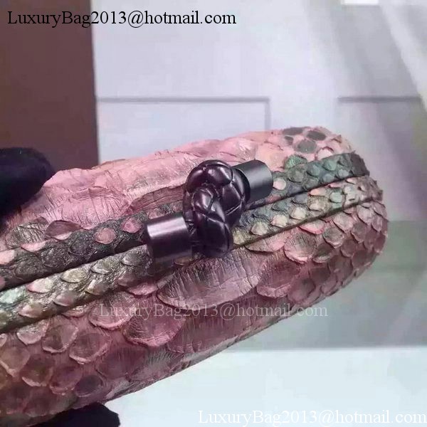 Bottega Veneta Snake Leather Knot Clutch BV8653 Pink