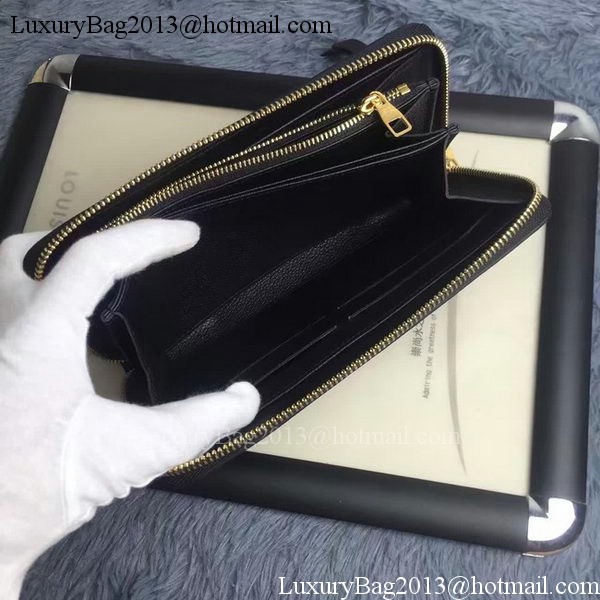 Louis Vuitton Monogram Empreinte ZIPPY WALLET M60571 Black