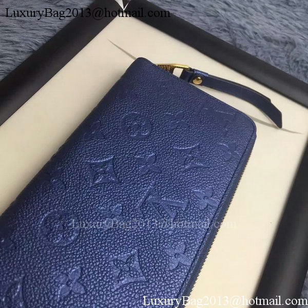 Louis Vuitton Monogram Empreinte ZIPPY WALLET M60571 Blue