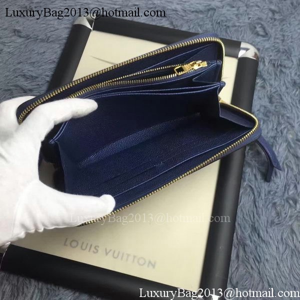 Louis Vuitton Monogram Empreinte ZIPPY WALLET M60571 Blue