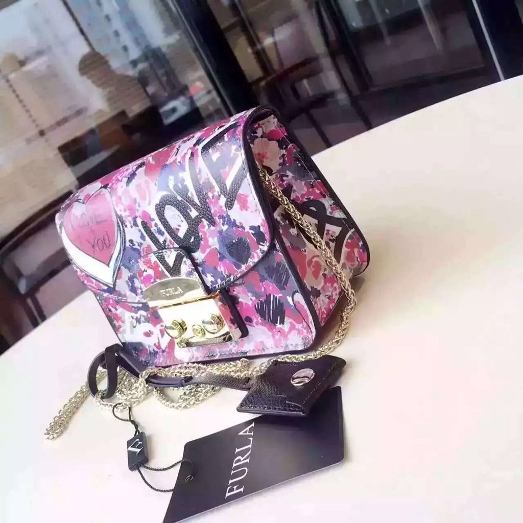 Furla Metropolis Tattoo Graffiti Shoulder Bag F8329