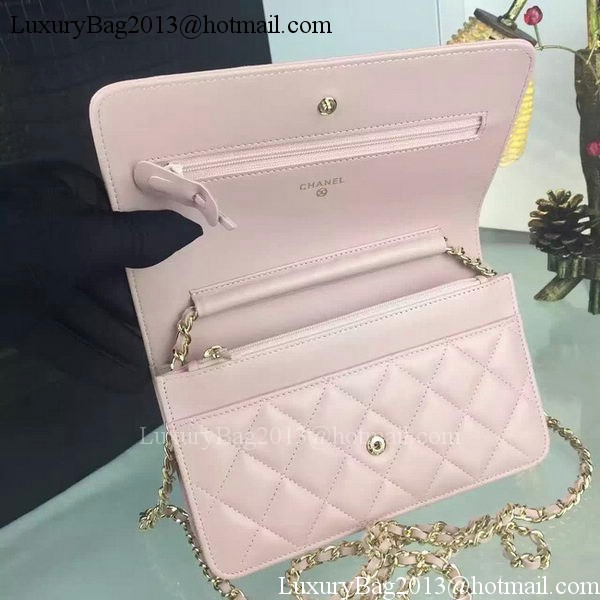 Chanel WOC mini Flap Bag Pink Sheepskin A5373 Gold