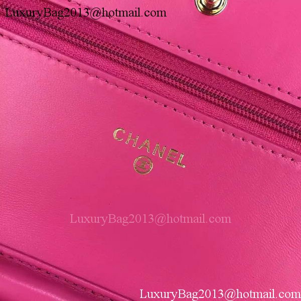 Chanel WOC mini Flap Bag Rose Sheepskin A5373 Gold