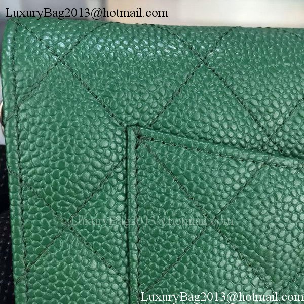 Chanel mini Flap Bag Cannage Pattern A8373 Green