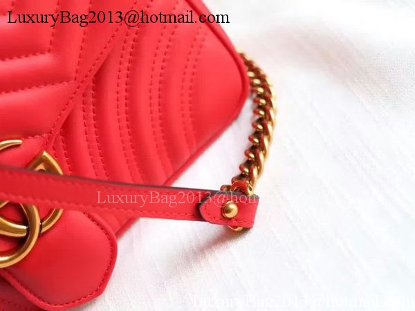 Gucci GG Marmont Matelasse Shoulder Bag 443497 Red