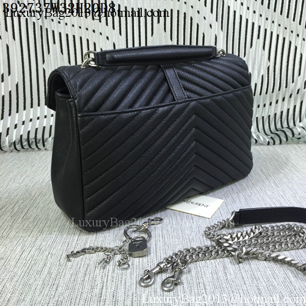 Saint Laurent Classic Monogramme Goat Leather Flap Bag Y392737 Black