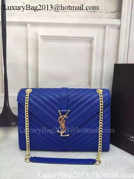 YSL Classic Monogramme Flap Bag Calfskin Leather Y26588 Blue