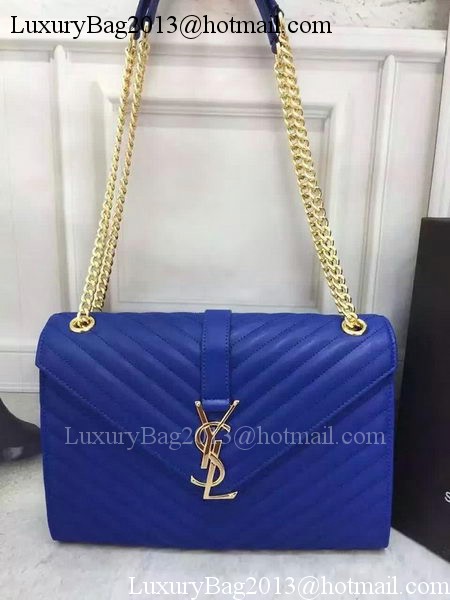 YSL Classic Monogramme Flap Bag Calfskin Leather Y26588 Blue