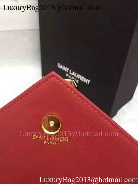 YSL Classic Monogramme Flap Bag Calfskin Leather Y26588 Burgundy