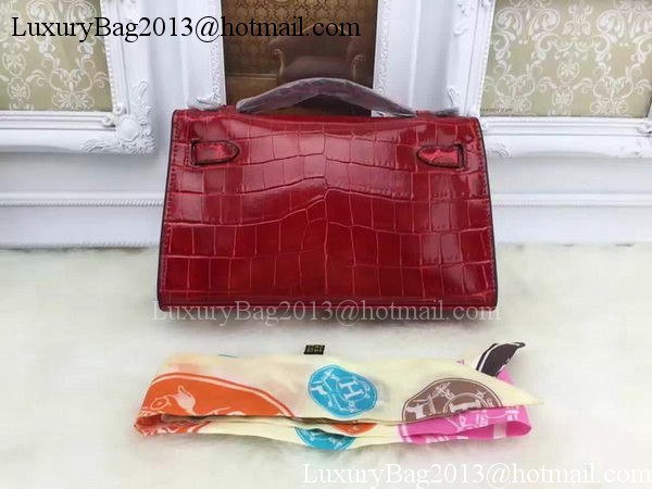 Hermes MINI Kelly 22cm Tote Bag Croco Leather KL22 Burgundy