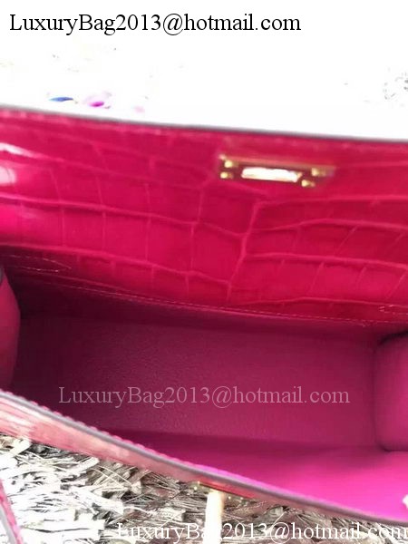 Hermes MINI Kelly 22cm Tote Bag Croco Leather KL22 Rose