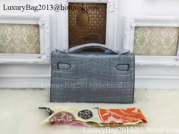 Hermes MINI Kelly 22cm Tote Bag Croco Leather KL22 SkyBlue