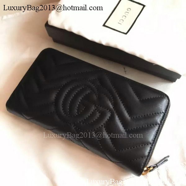 Gucci GG Marmont Zip Around Wallet 443123 Black