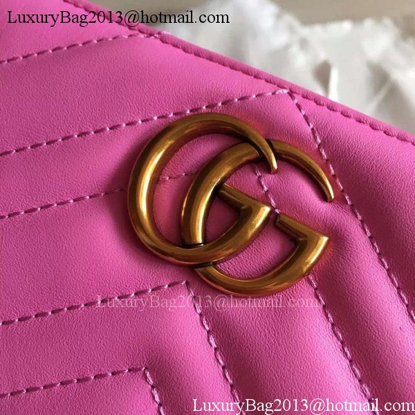 Gucci GG Marmont Zip Around Wallet 443123 Rose