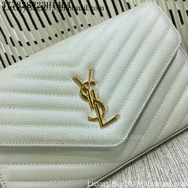 YSL Classic Monogramme Flap Bag Cannage Pattern Y377828L OffWhite