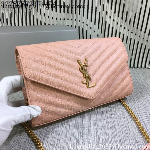 YSL Classic Monogramme Flap Bag Cannage Pattern Y377828L Pink