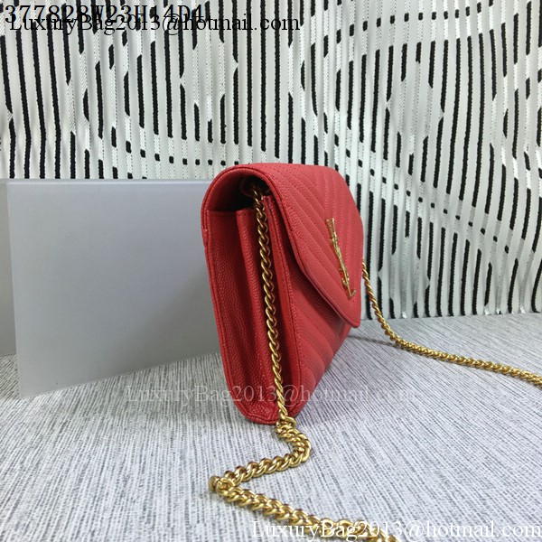 YSL Classic Monogramme Flap Bag Cannage Pattern Y377828L Red