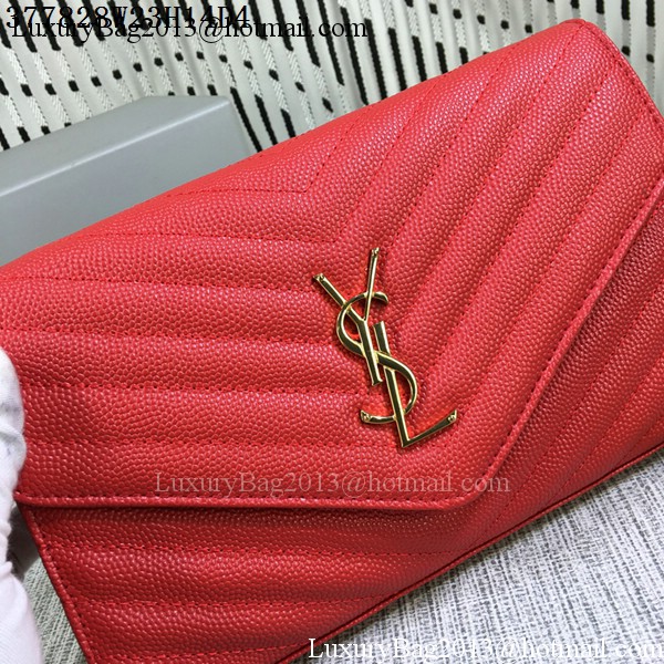 YSL Classic Monogramme Flap Bag Cannage Pattern Y377828L Red