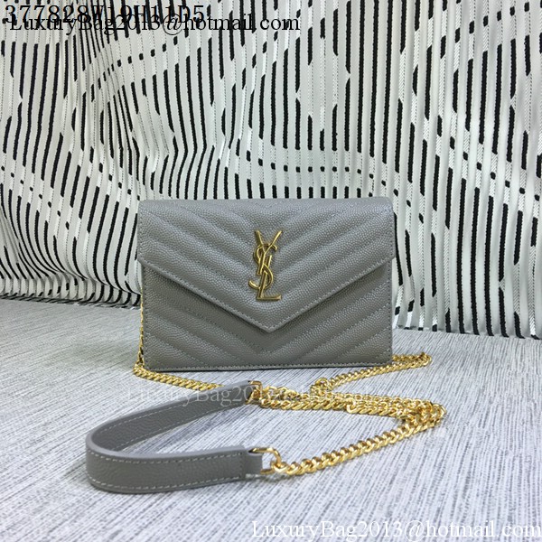 YSL Classic Monogramme Flap Bag Cannage Pattern Y377828S Grey