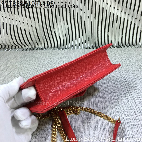 YSL Classic Monogramme Flap Bag Cannage Pattern Y377828S Red