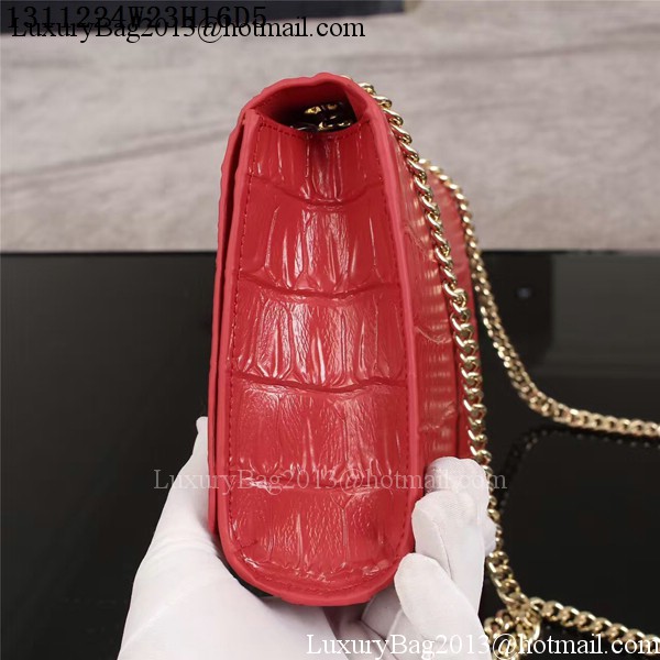 Yves Saint Laurent Croco Leather Cross-body Shoulder Bag 1311224 Red