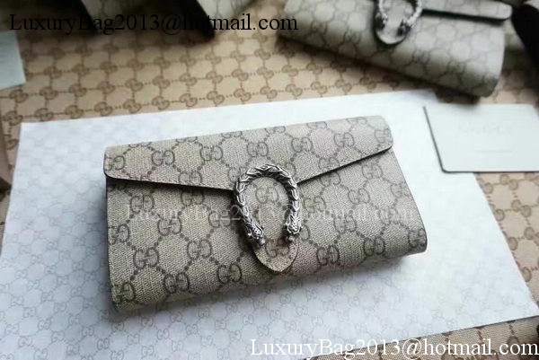 Gucci Dionysus GG Supreme Chain Wallet 404140 Grey