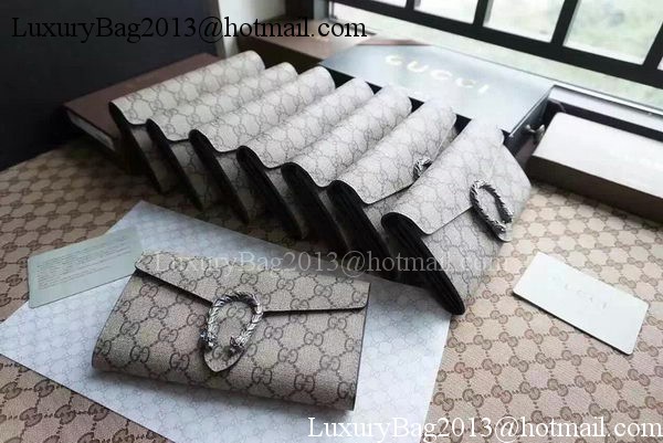 Gucci Dionysus GG Supreme Chain Wallet 404140 Grey