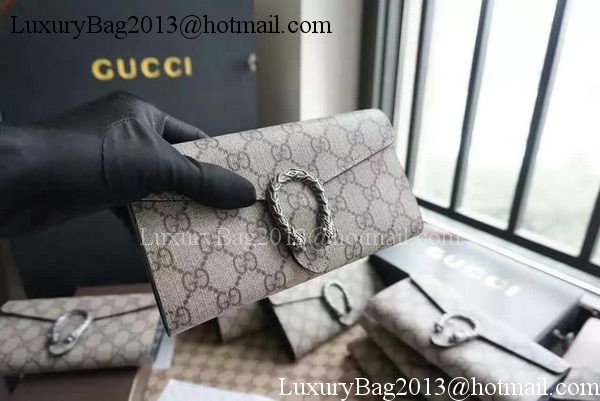 Gucci Dionysus GG Supreme Chain Wallet 404140 Grey