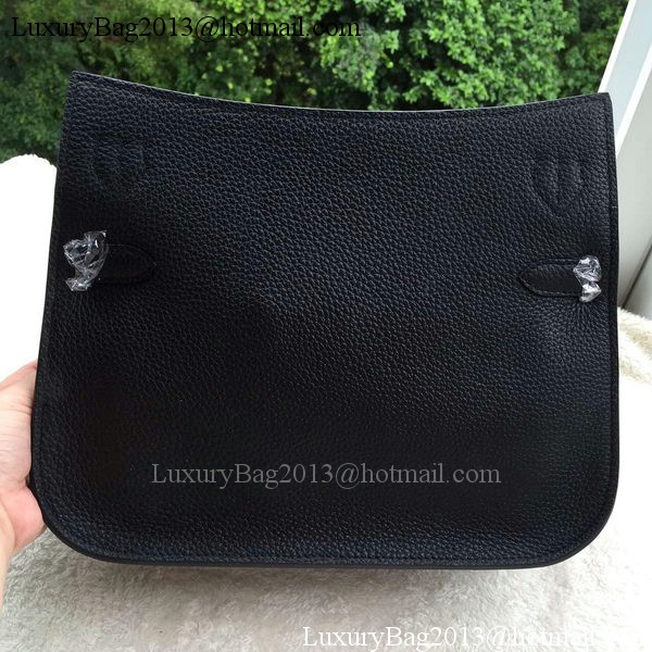 Hermes Jypsiere 31CM Shoulder Bag Calfskin Leather H0880 Black