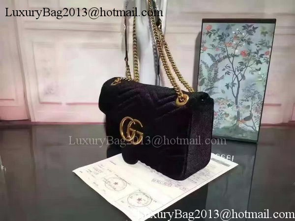 Gucci GG Marmont Velvet Shoulder Bag 443497 Black